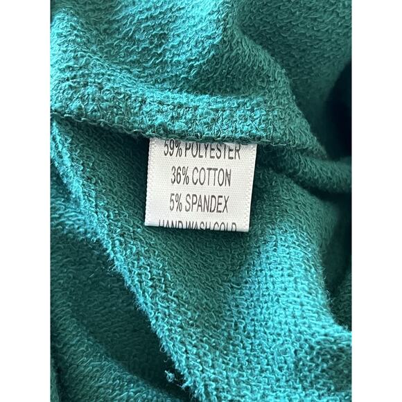 NWT Wonderland By Orange Sweatshirt Dress Teal Long Sleeve Tunic Babydoll Ruffle - Picture 6 of 6